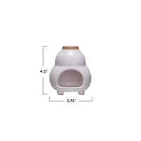Stoneware Footed Inscense Chimney