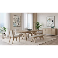 Nettie Ash Wood Rectangular Extension Table in Ginger