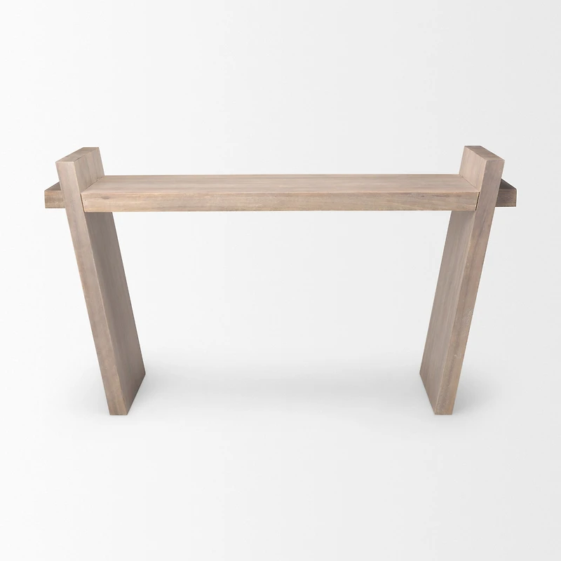 Elaine III Brown Wood Angled Leg Console Table