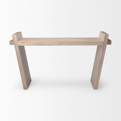 Elaine III Brown Wood Angled Leg Console Table