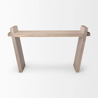 Elaine III Brown Wood Angled Leg Console Table