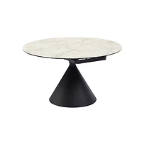 Elskede Round Extendable Dining Table - Faux Marble