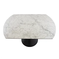 Elskede Round Extendable Dining Table - Faux Marble