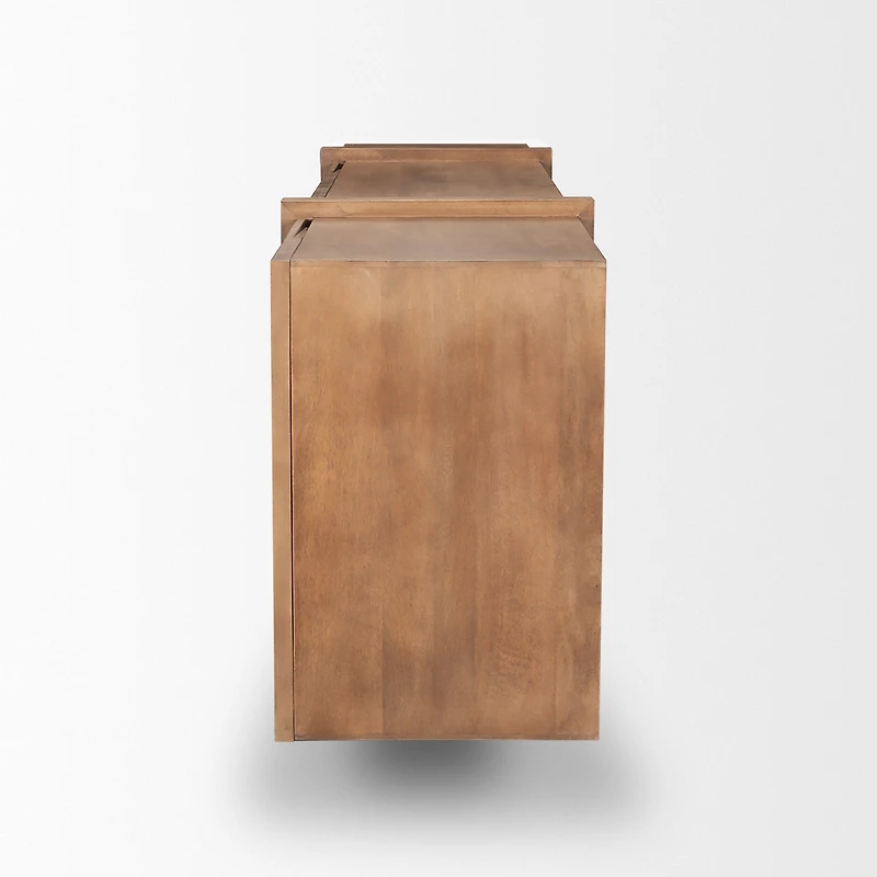 Eula Medium Brown Wood 4-Door Sideboard