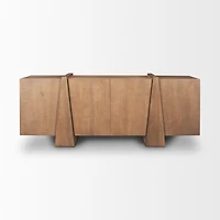 Eula Medium Brown Wood 4-Door Sideboard