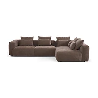Nella Modern Sectional Sofa with Right Chaise - Chocolate Brown