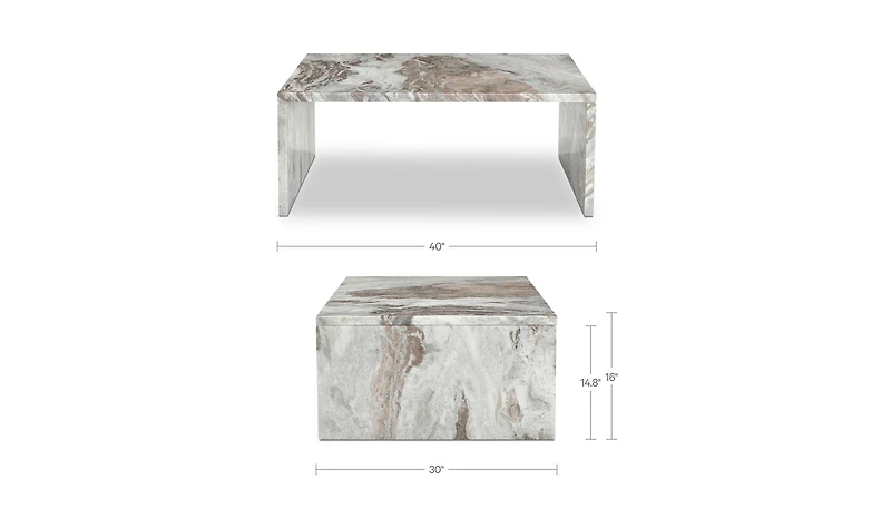 Rosa Coffee Table Torrento Marble