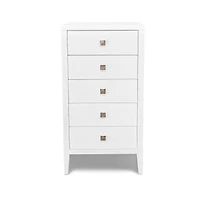 Hara 5 Drawer Tall Dresser - White