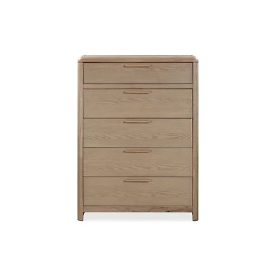 Havn Five Drawer Ash Wood Chest in Ginger
