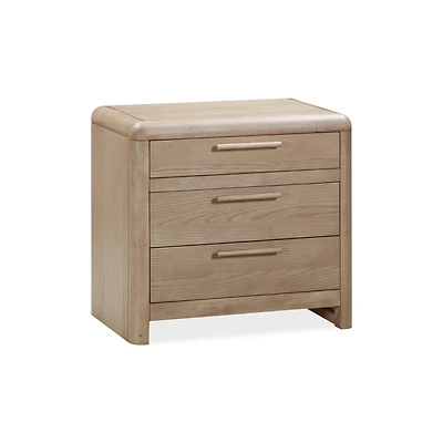 Havn Three Drawer Ash Wood Nightstand in Ginger