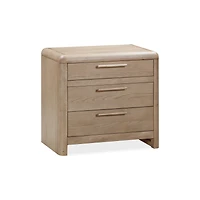 Havn Three Drawer Ash Wood Nightstand in Ginger