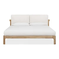 Havn Upholstered Two Cushion Platform Bed Ginger and Natural Linen