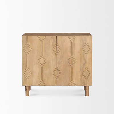 Heera Light Brown Diamond Motif w/ Shelf Accent Cabinet