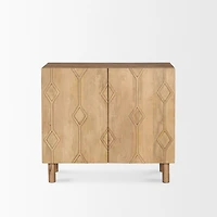 Heera Light Brown Diamond Motif w/ Shelf Accent Cabinet