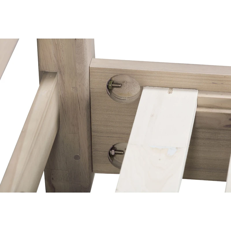 Nettie Slatted Ash Wood Platform Bed in Ginger