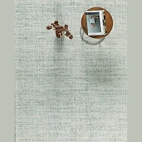 ALMOS HAND WOVEN RUG IVORY/TURQUOISE