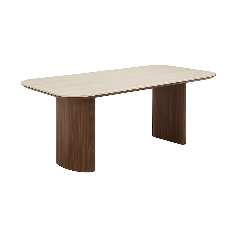 Hola Ceramic-Top Walnut Pedestal Dining Table