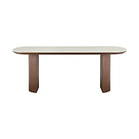 Hola Ceramic-Top Walnut Pedestal Dining Table