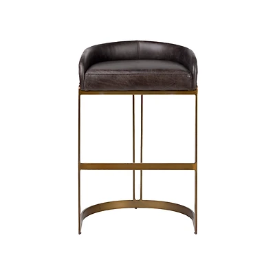 Hollyfield Leather | Gold Metal Bar Stool