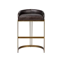Hollyfield Leather | Gold Metal Bar Stool