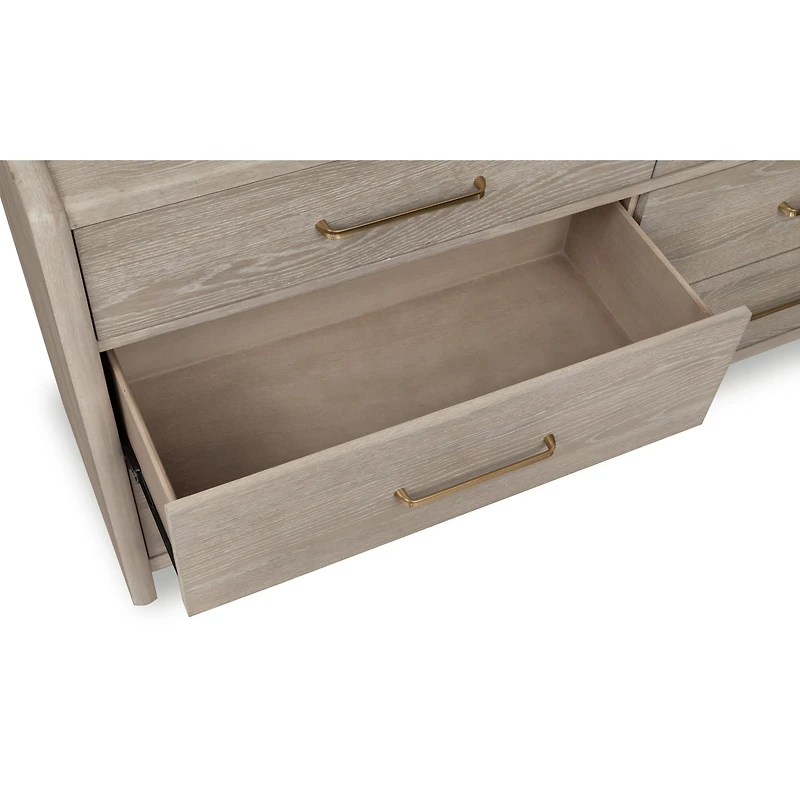 Bjorn Six Drawer Oak Wood Dresser in Chai