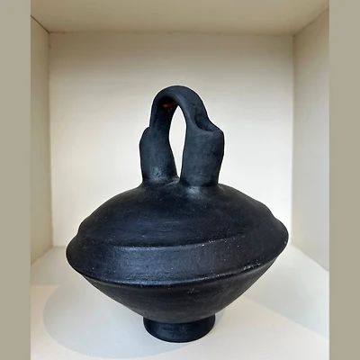 Black decorative vase