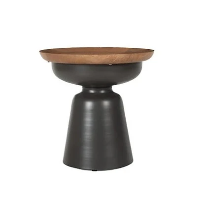 Kana Mango Wooden Side Table with Metal Legs