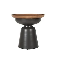 Kana Mango Wooden Side Table with Metal Legs