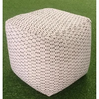 Kimono Pouf - Ivory/Grey