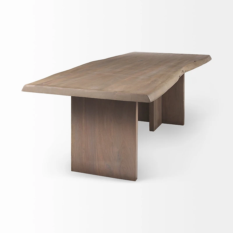 Konstantin Medium Brown Wood W/ Live Edge Rectangular Dining Table