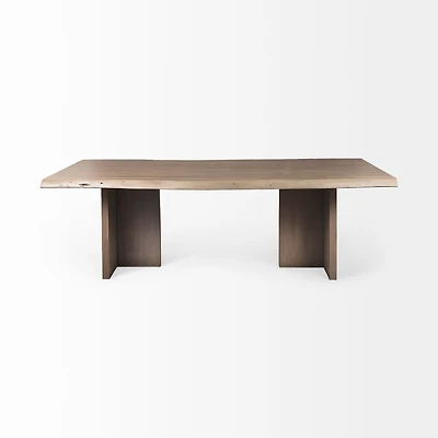 Konstantin Medium Brown Wood W/ Live Edge Rectangular Dining Table