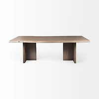 Konstantin Medium Brown Wood W/ Live Edge Rectangular Dining Table
