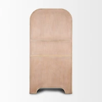 Sorina Reverse Fluted Light Brown Wood Curio Cabinet