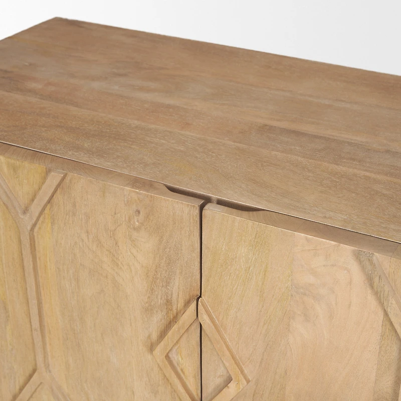 Heera Light Brown Diamond Motif w/ Shelf Accent Cabinet