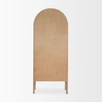 Callum Light Brown Elm Wood w/ Glass Doors Arched Cabinet