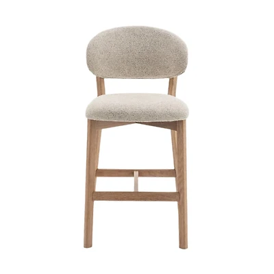 Luna Natural Oak Counter Stool - Beige