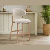 Luna Natural Oak Counter Stool - Beige