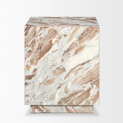 Pre - sale Only: Matteo Solid Pink Marble Square Side Table