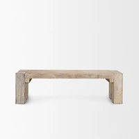 McArthur 70" Whitewash Reclaimed Wood Bench