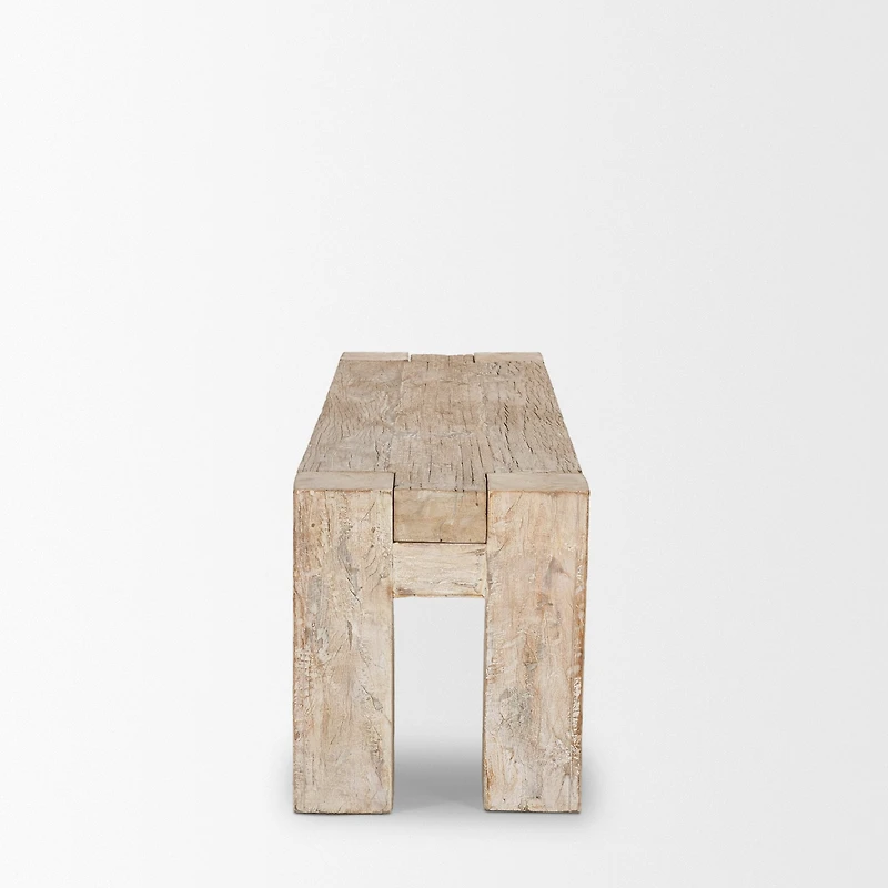 McArthur 70" Whitewash Reclaimed Wood Bench