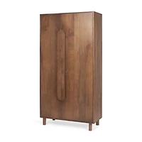 Astrid Medium Brown Solid Wood Armoire