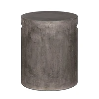 Concrete Round Side Table With Handle - Dark Grey