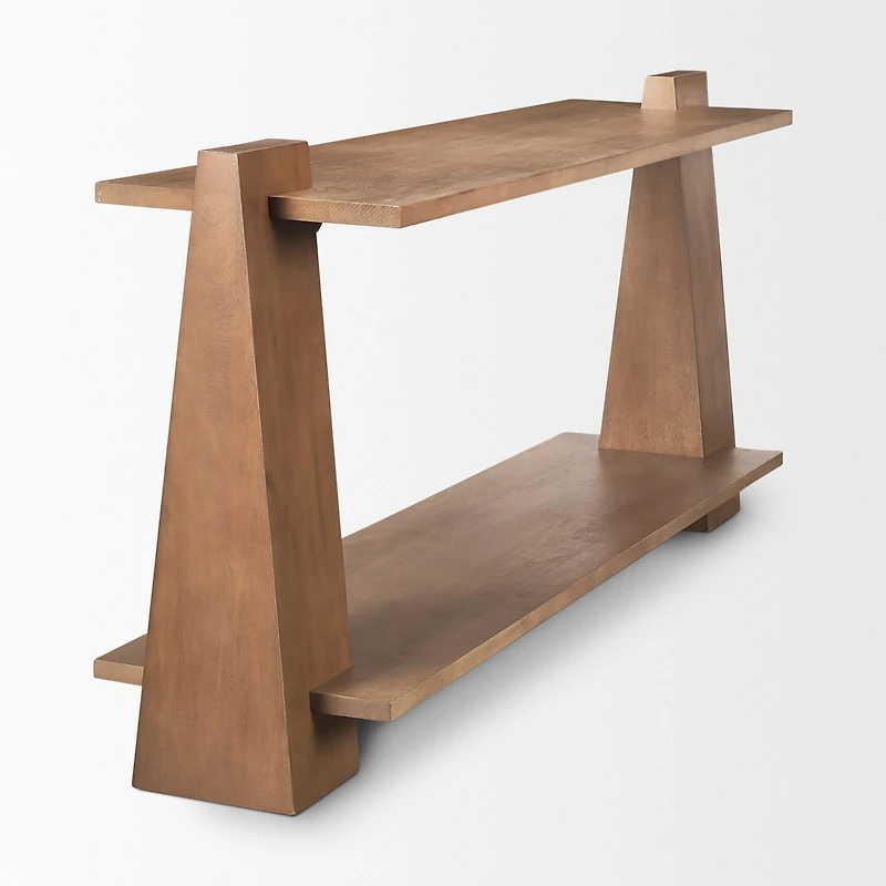 Eula Medium Brown Wood Console Table