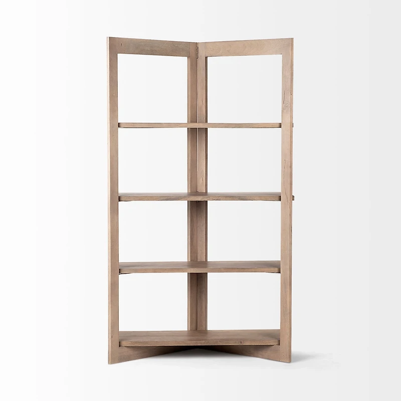 Turnbull I 42L x 16W x 72H Light Brown Wood Four Shelf Shelving Unit