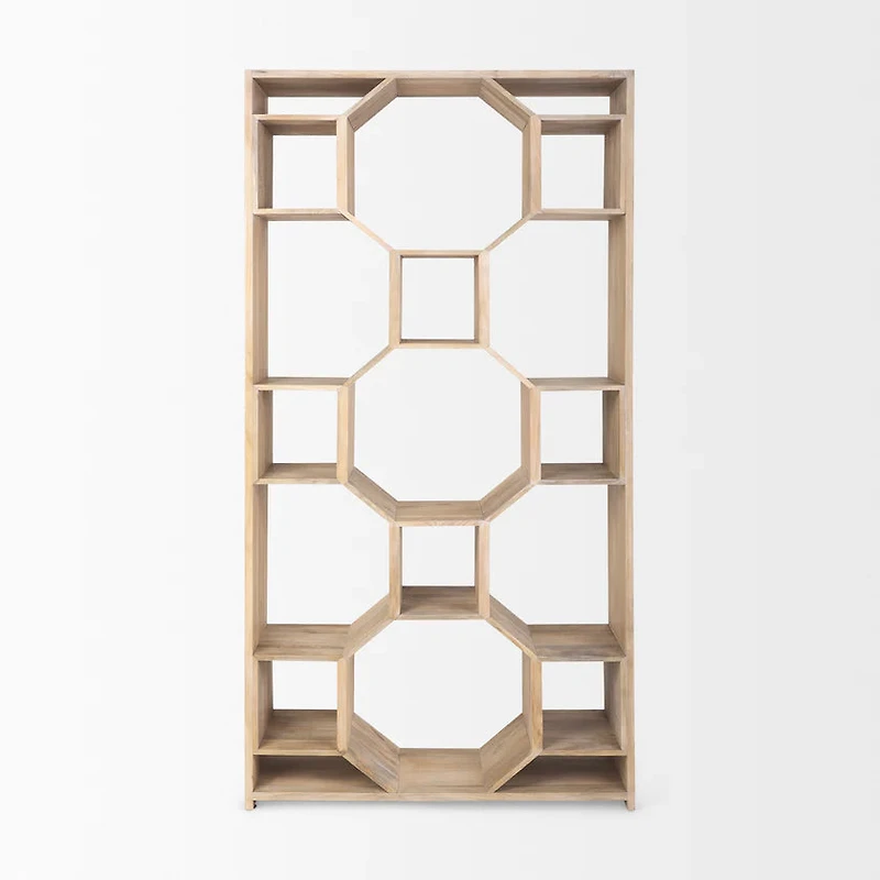 Traro Blonde Wooden Compartment Shelving Unit