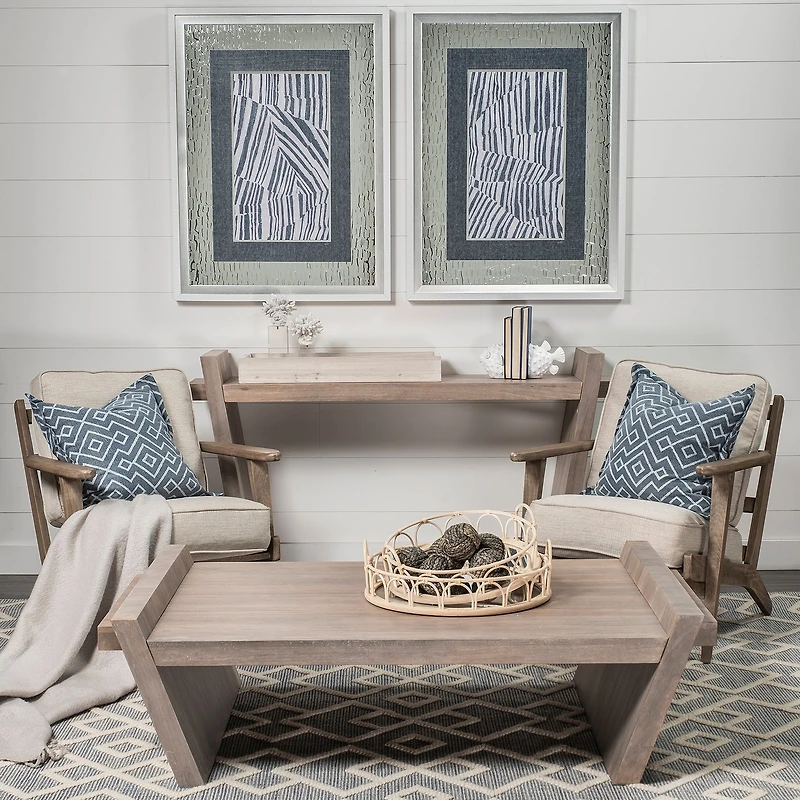 Elaine III Brown Wood Angled Leg Console Table