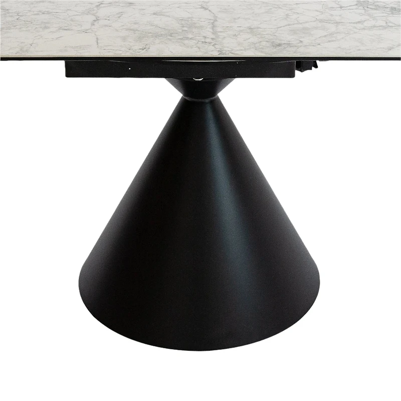 Elskede Round Extendable Dining Table - Faux Marble