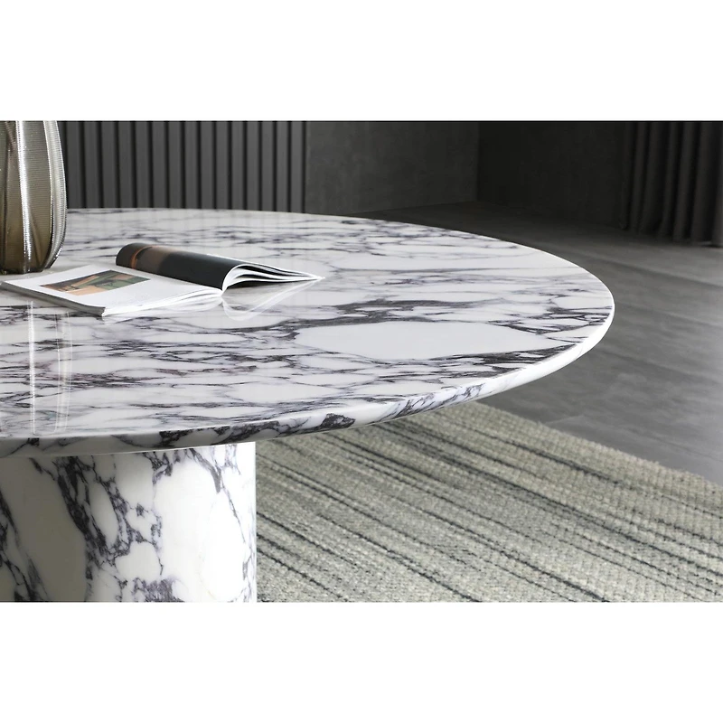 Sille Glossy Marble Foil Top Dining Table
