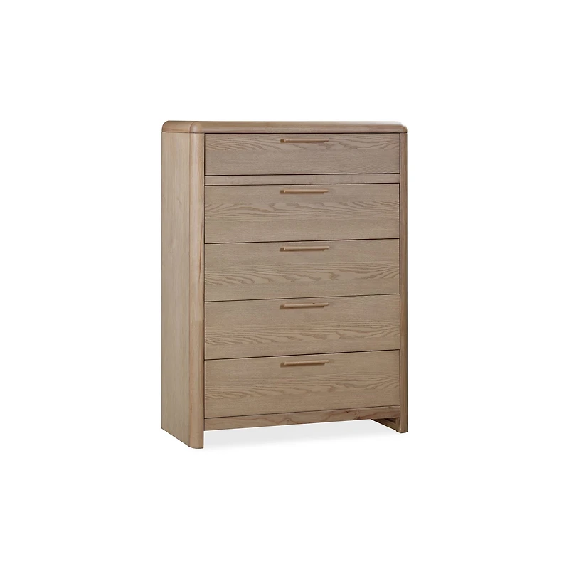 Havn Five Drawer Ash Wood Chest in Ginger