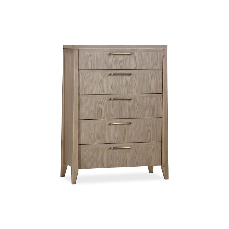 Nettie Five Drawer Ash Wood Chest in Ginger
